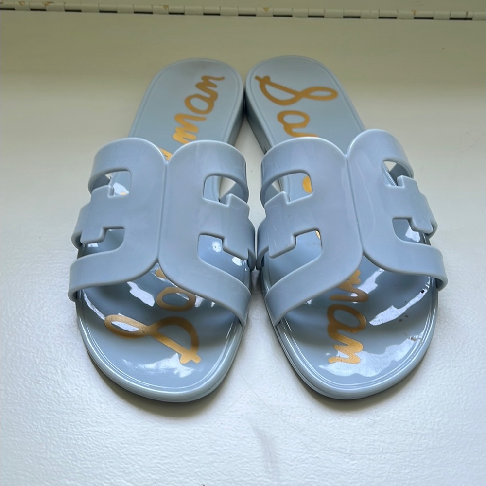 Sam Edelman Bay Jelly Slide Light Slide Sandal - Cape Blue Jelly color